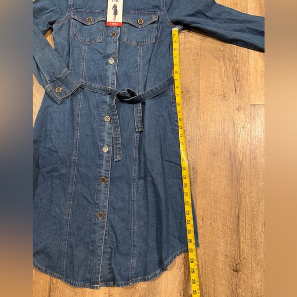 NWT Frye Women's Denim Midi Button Front Dress - Picture 3 of 6